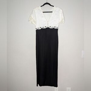 Scott McClintock Vintage Black White Mother Of The Bride Guipure Lace Dress 10